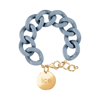 Image of ICE Jewellery chain bracelet Artic blue Chunky for women in colour with a gold medal (020356)