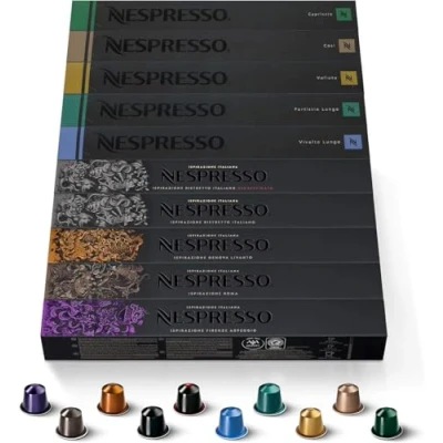 Image of 100 Nespresso OriginalLine Capsules Mixed Flavors &quot;NOT Compatible with VertuoLine machines&quot;