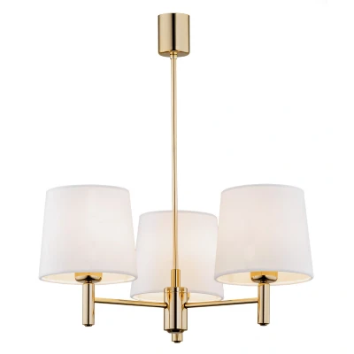 Image of Ponte Plus Multi Arm Pendant Ceiling 3 Light Cream, Dark Brass Steel