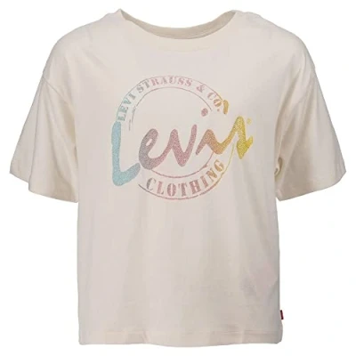 Image of Levi&#039;S Kids Lvg Ss Meet And Greet Script T Girl&#039;S 3 Years White Alyssum