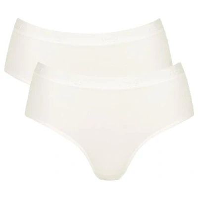 Image of Sloggi Women&#039;s GO Casual Midi 2P Briefs, SILK WHITE, L