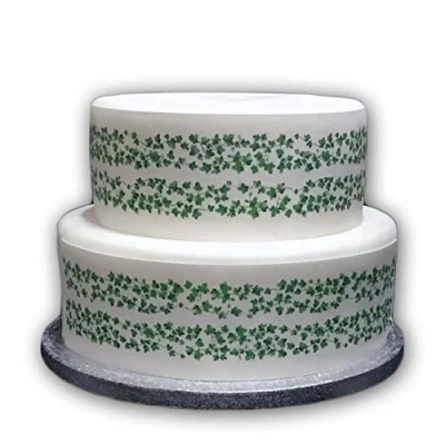 Image of Top That Edible Decor Sheet Green Ivy Leaf Themed Border Ribbon Perfect for Larger cakes Easy to Use