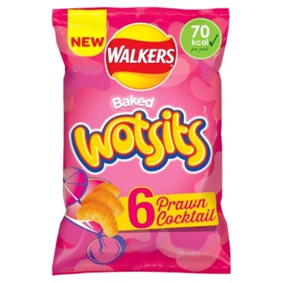 Image of Walkers Wotsits Prawn Cocktail Snacks Crisps 6X13.5g