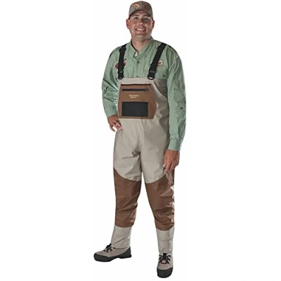 Image of Caddis Men&#039;s Attractive 2 Tone Tauped Deluxe Breathable Stocking Foot Wader(DOES NOT INCLUDE BOOTS)