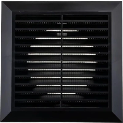 Image of Vent Systems Ø5&quot; Duct 6.7&quot; x Inch Black Air Cover Bathroom Exhaust Pipe Louvered Outdoor Ø125 mm (170 170 mm)