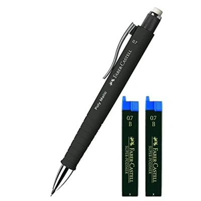 Image of Faber Castell 133353 Mechanical Pencil Poly Matic, 0.7 mm (Black + Refills)
