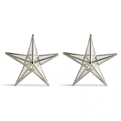 Image of Decorative Star Tealight Small Metal Candle Holder Set of 2