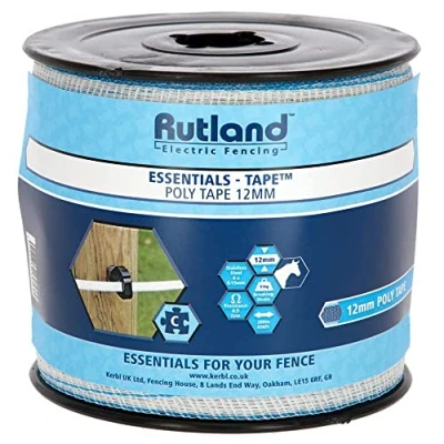 Image of Rutland Essentials Poly Tape 12mm (200m),White/Blue