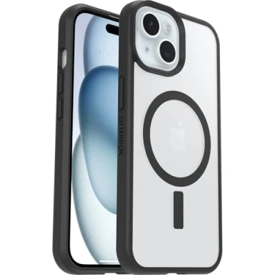 Image of Otterbox React Plastic Back Cover Black/Transparent Magnetic Apple iPhone 13/14/15/16e