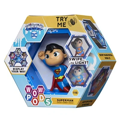 Image of WOW! PODS Superman Official DC Comics Superhero Light Up Bobble Head Figure Collectable Toy