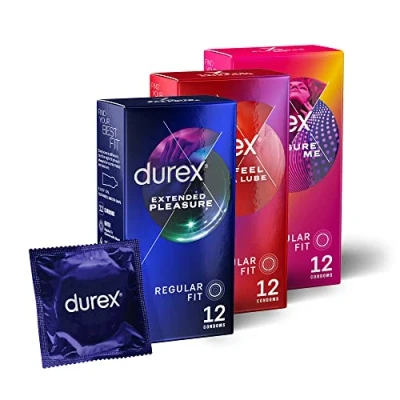 Image of Durex Variety Condom Bundle, 12x Extended Pleasure Condoms, 12 x Intimate Feel Me Total 36 Condoms