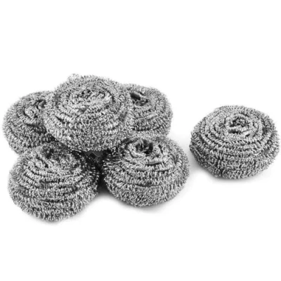 Image of 12 Stainless Steel Scourers, Wool scrubbers Scouring Kitchen for Cleaning Non Stick Metal Sponge Pan