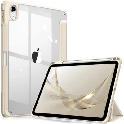 Image of FINTIE Hybrid Case Compatible with iPad 10th Generation 2022 (10.9 Inch) [Ultra Slim] Shockproof Clear Cover Built in Pencil Holder, Auto Wake/Sleep, Starlight