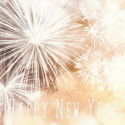 Image of 20 napkins, Happy New Year, table decoration, decoupage, napkin technology, 33 x cm