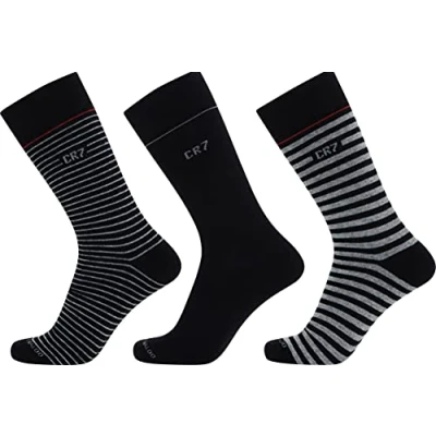 Image of Cr7 Men&#039;s 3 pack Socks, Multicolour, One Size UK