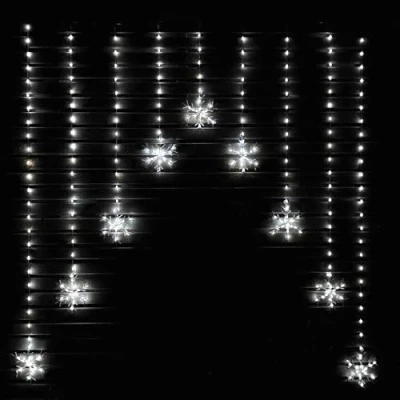 Image of Three Kings Curtain String Lights Snowflake Cool White