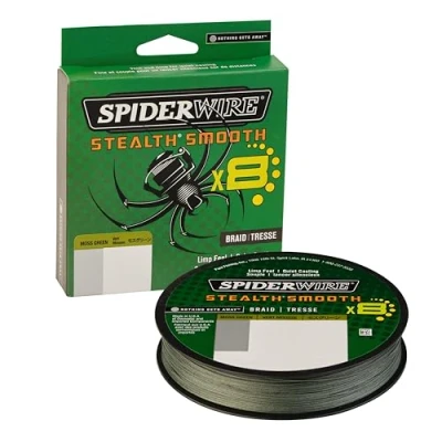 Image of SpiderWire Stealth® Smooth Superline, Moss Green, 30lb 13.6kg, 125yd 114m Braided Fishing Line, Suitable for Freshwater Environments