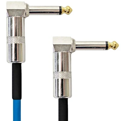 Image of keepdrum GC028 Patch Cable 6.3 mm Jack Angled Plug 60 cm Blue