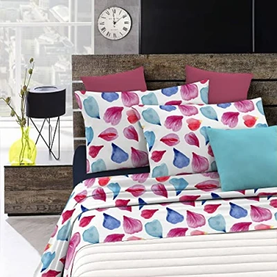 Image of Italian Bed Linen Fantasy Sheet Set in Printed Microfiber, petali, Double