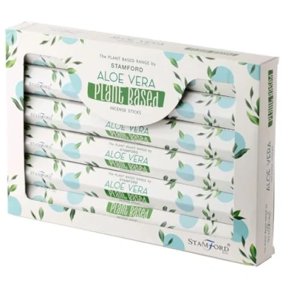 Image of Puckator Stamford Premium Plant Based Hex Incense Sticks Aloe Vera Scented Spiritual Insensé Zen Meditation Gifts Organic Insense Insencesticks Rituals Fragrance 20