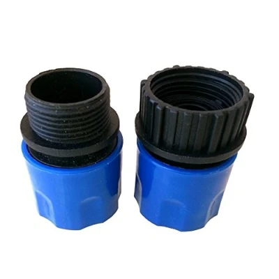 Image of Topways® Electronix Expandable Garden HOSE MALE and FEMALE Adaptors Connector Quick Connect Tap Spray Appliance BLUE