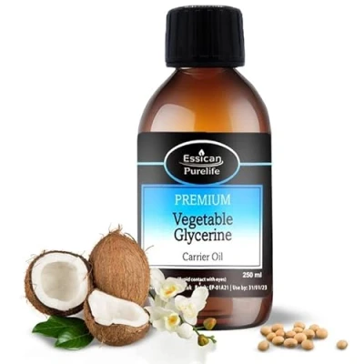 Image of Vegetable Glycerin 250ml Liquid for Skin &amp; Hair, Pure Glycerine, Glycerine Cleaning, Skin, Food Grade, 100% Oil