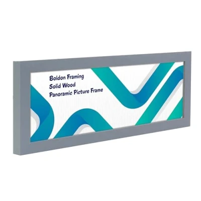 Image of Boldon Framing Dark Grey 20x8 Solid Wood Thin Panoramic Sizes Picture Frames Photo Modern Poster Frame