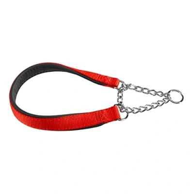 Image of Ferplast Daytona Red Padded Half Choke Chain Dog Collar (Large X Large)