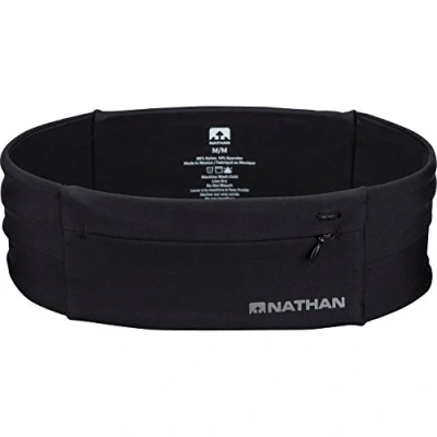 Image of Nathan 7702 The Zipster Running Waist Belt for Training, Fitness, Cycling, and Travel — Holds Smartphones, Headphones, Nutrition Gels, ID, Keys More