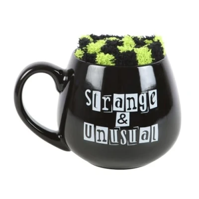 Image of Strange &amp; Unusual Mug and Socks Set Quirky Gift for Fans of The Odd, Includes Ceramic Comfy Socks, Perfect Tea, Coffee, Unique Style Enthusiasts, Box Included