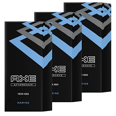 Image of 3 x Axe Aftershave Marine Fresh Aqua je 100ml for men Rasierwasser für den Mann