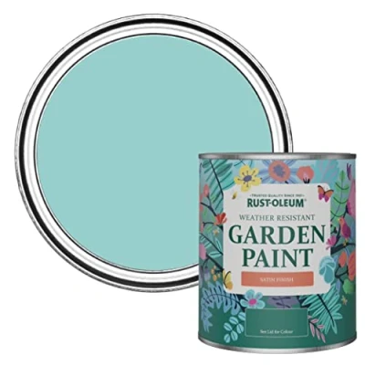 Image of Rust Oleum Blue Mould Resistant Garden Paint In Satin Finish Teal 750ml