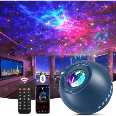 Image of Galaxy Projector, 105 Light Modes Star Projector Night for Bedroom, 15 White Noises+Bluetooth Remote+Dimmable Lights