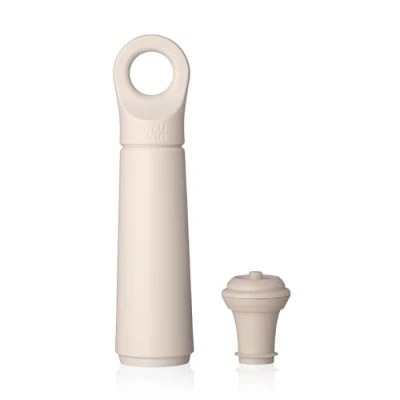 Image of Vacu Vin Wine Saver Loop Designed and Made in The Netherlands Vacuum Stopper Keeps Your Fresh for up to 10 Days Reusable, with 98% Recycled Material 1 Pump, Stopper, Sand