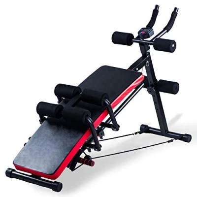 Image of KESHWELL Ab Workout Machine,Core Abs Exercise Equipment for Home Gym,Adjustable Sit Up Bench Strength Training Abdominal Cruncher,Foldable Core Machine with Resistance Bands&amp;LCD Display