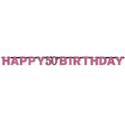 Image of (PKT) Adult Pink Celebration 50th Birthday Letter Banner