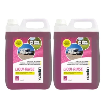 Image of Liquipak Liqui Rinse, Pink Toilet Chemical Fluid Cleaner for Caravan &amp; Motorhome, Formaldehyde Free 10L