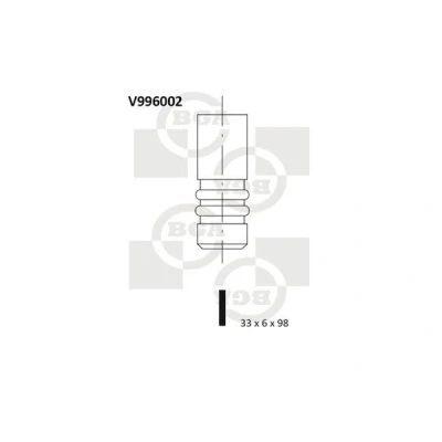 Image of 1053845, 1131988, XS7E6507D2A, XS7E6507D2D, XS7E6507N2A Inlet Valves BGA V996002 33mm FORD: Focus Mk1 Saloon, MONDEO 2, Hatchback