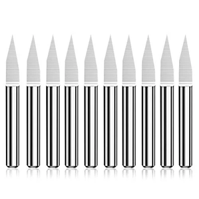 Image of 30 Degree V Groove Bit,0.1mm Carbide PCB Engraving Router Tool,Tungsten CNC Bit,1/8 Inch Shank Woodworking