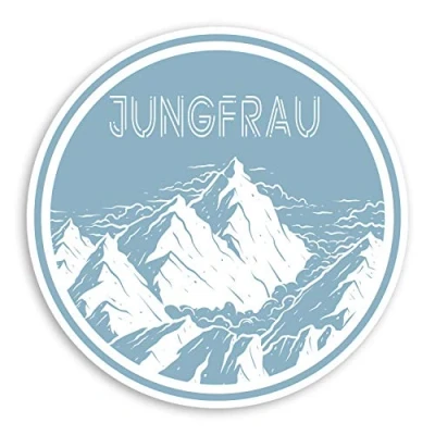 Image of 2 x 10cm Jungfrau Vinyl Stickers Ski Switzerland Sticker Laptop Luggage #20158 (10cm Wide)