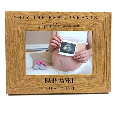 Image of ukgiftstoreonline Personalised First Scan Photo Frame Gift Keepsake Engraved Grandparents (4 x 6 Inch)