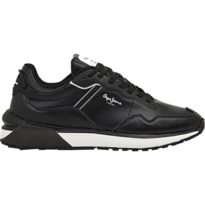 Image of Pepe Jeans Men&#039;s Nº22 22 BASS M Sneaker, 999BLACK, 9 UK