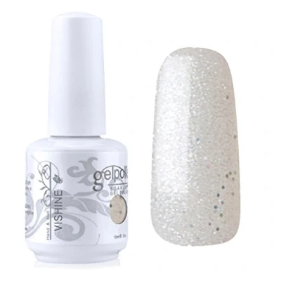 Image of Vishine Gelpolish Lacquer Shiny Color Soak Off UV LED Gel Nail Polish Manicure Glitter White(1547)