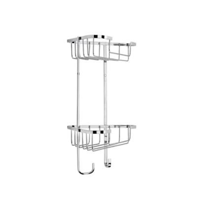 Image of Croydex Two Tier Stainless Steel Medium Corner Basket Shower Caddy, 10 Year Rust Free Guarantee
