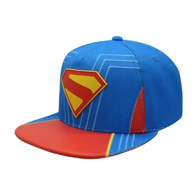 Image of Concept One Unisex&#039;s Dc Comics Superman Baseball Cap, Adult Snapback Hat with Flat Brim, Blue, Size
