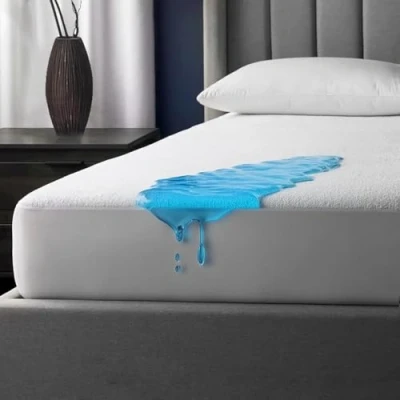 Image of WATERPROOF Terry Towelling Anti Dustmite Protection Mattress Protector, Super King