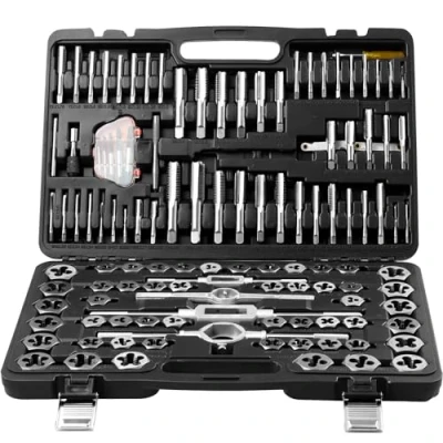 Image of VEVOR Tap and Die Set, 116 Piece Include Metric SAE Size, Bearing Steel Taps Dies, Essential Threading Tool for Cutting External Internal Threads, with Complete Accessories Storage Case