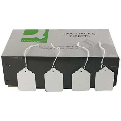 Image of Q Connect KF01621 Strung Ticket 57x38mm (Pack of 1000) White