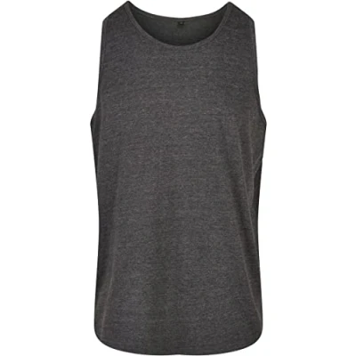 Image of Build Your Brand Men&#039;s Basic Tank T Shirt, Charcoal, S