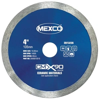 Image of Mexco CMX Ceramic Materials Diamond Blade High Performance &amp; Fast Cutting Disc for Tiles 105mm, 16mm Bore